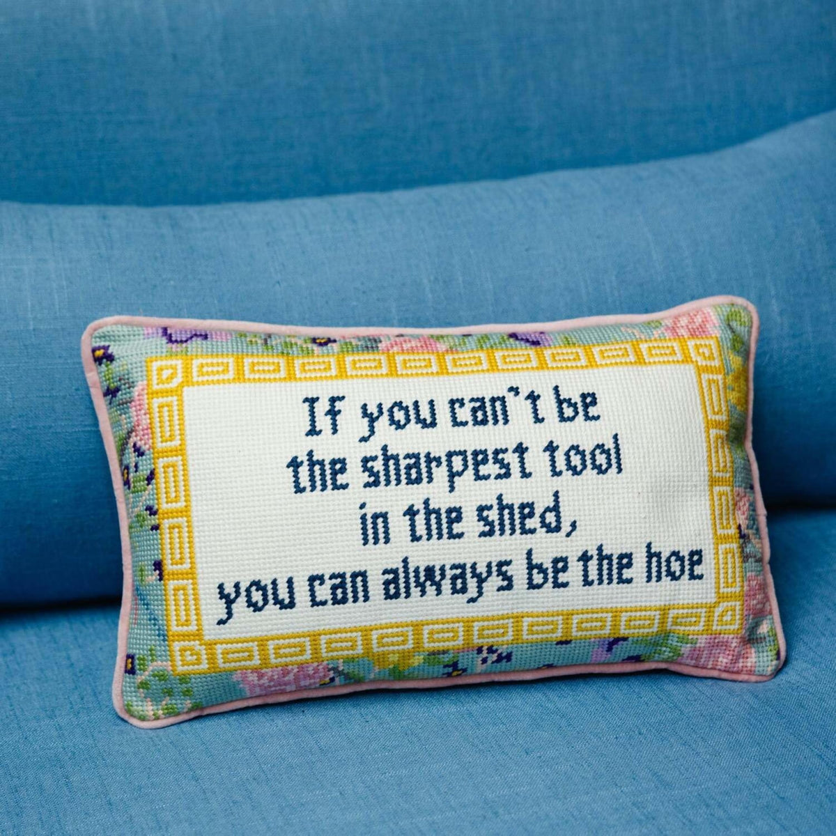 FURBISH Sharpest Tool Needlepoint Pillow, 9" x 15"