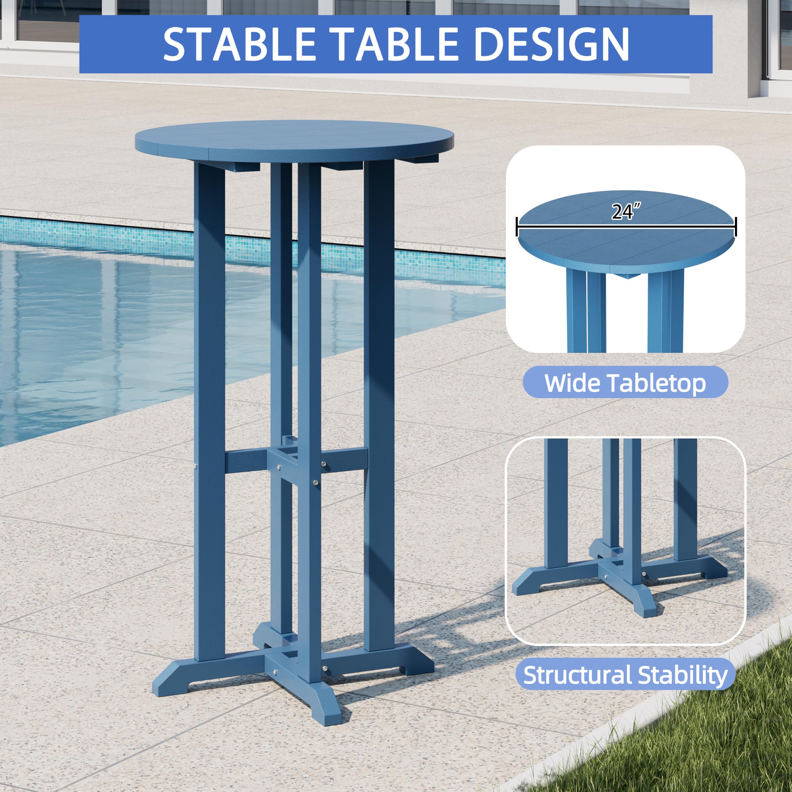 3-Piece Outdoor High-Top Bar Set with Adirondack Chairs
