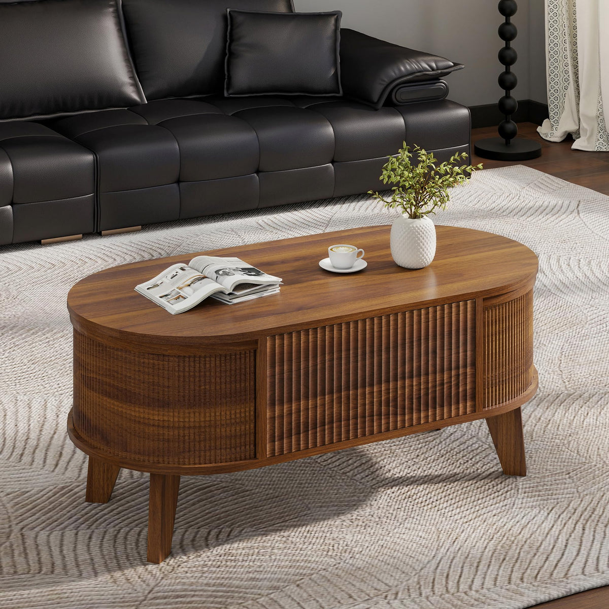 Fluted Lift-Top Coffee Table