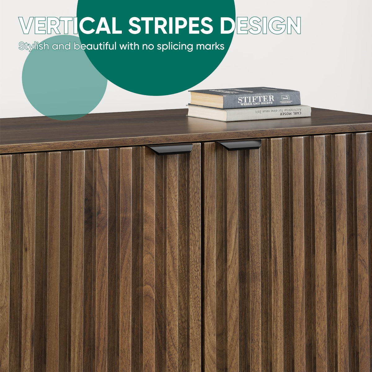 Walnut Fluted Sideboard Cabinet