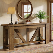 Solid Wood Console Table with Shelf