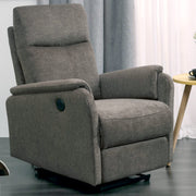 Electric Power Recliner Chair with USB Port, Dark Greyish Brown Fabric Single Sofa for Small Spaces, Ergonomic Lounge Chair with Padded Armrests for Living Room, Bedroom, 30" W x 35.4" D x 39.8" H