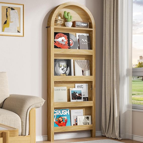 Narrow Arched 5-Tier Bookcase
