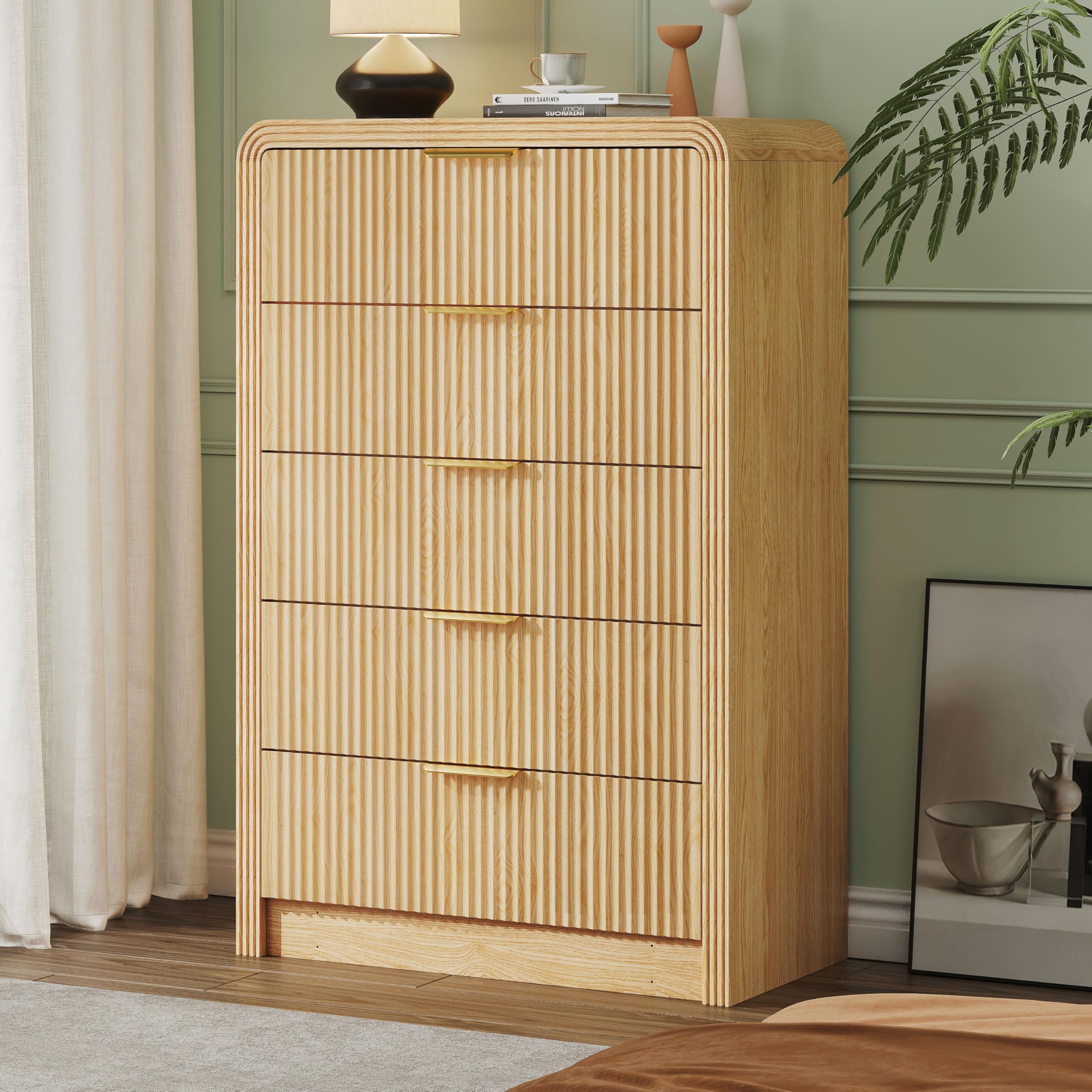 Fluted Dresser with Drawers
