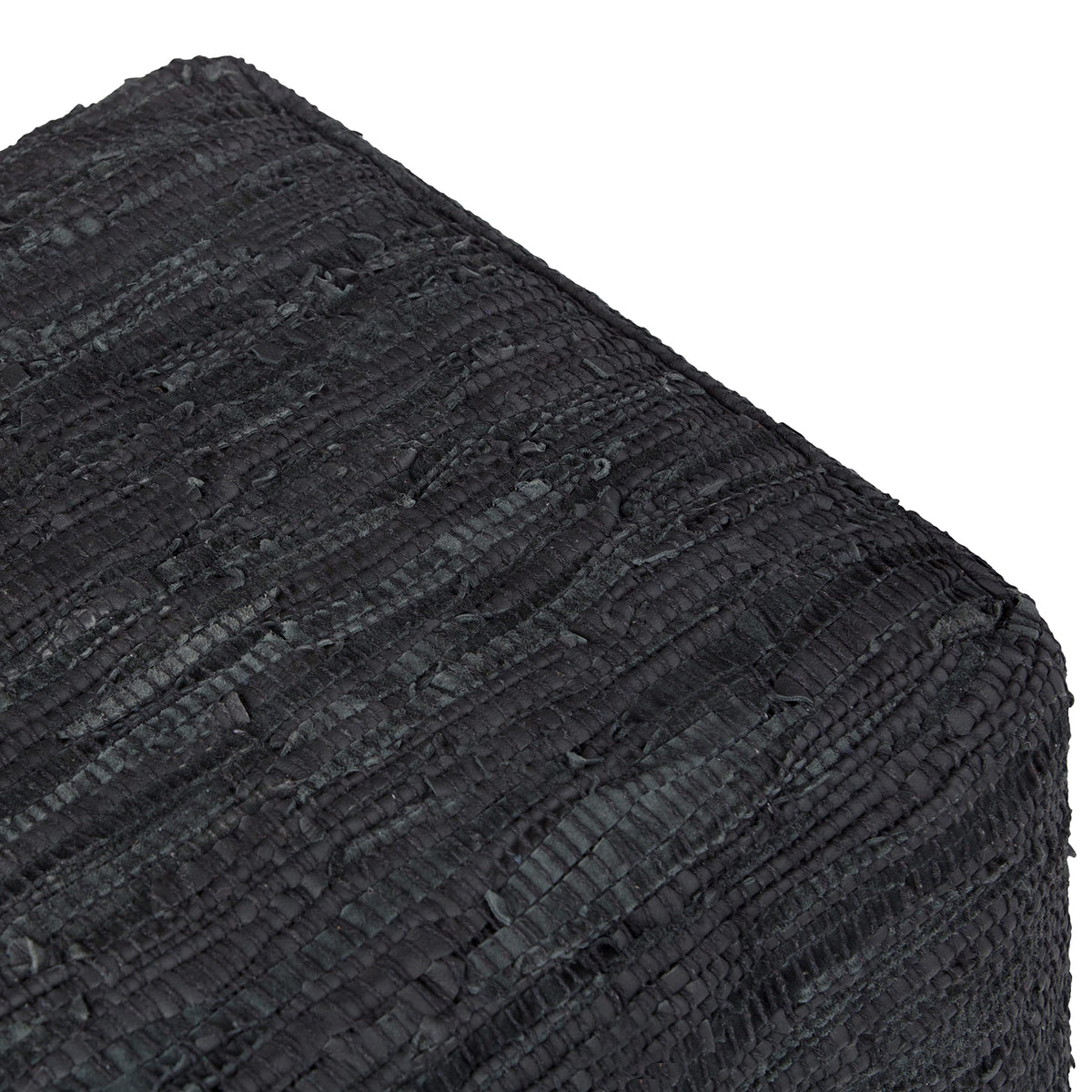 Square Leather Pouf