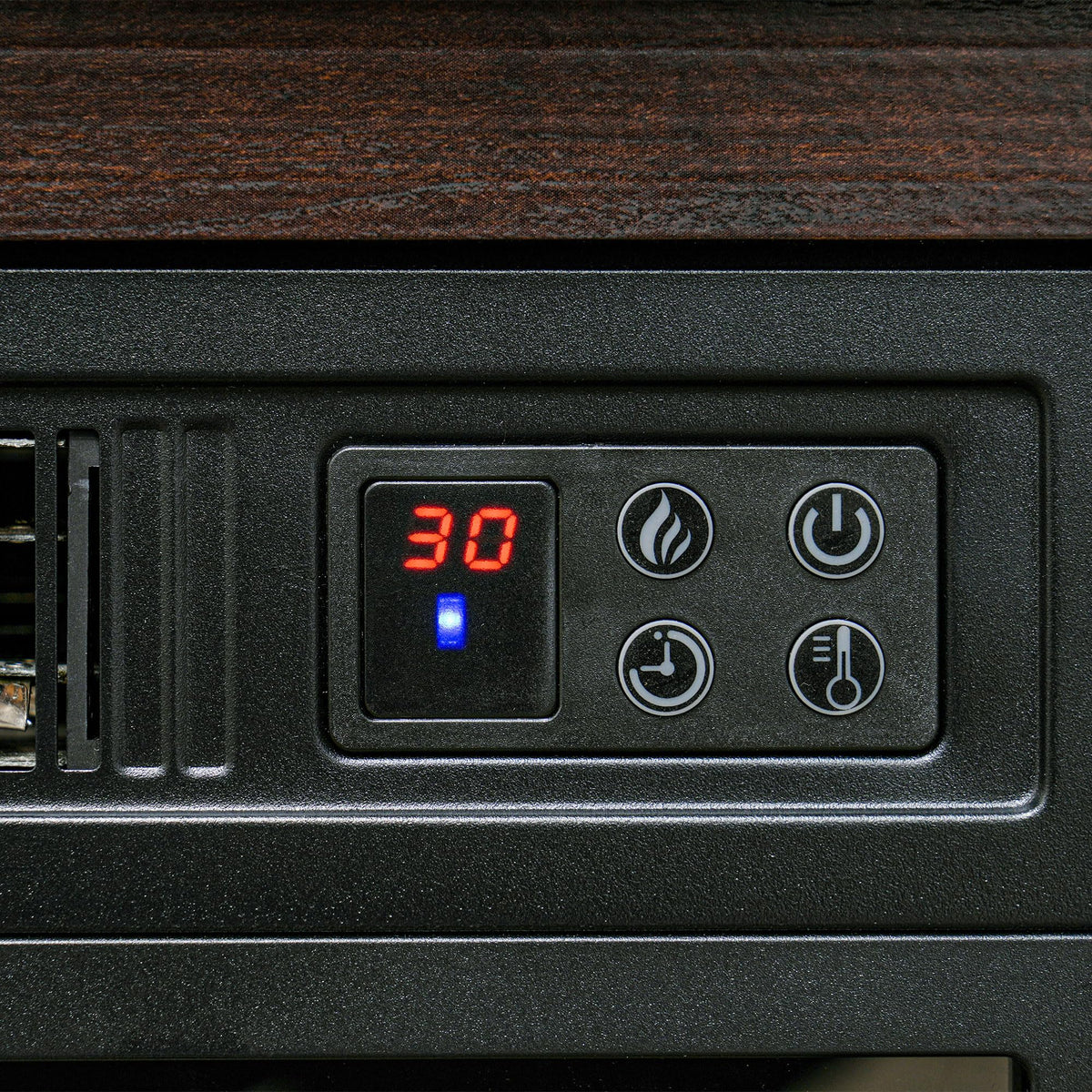 Dark Brown Electric Fireplace with Mantel