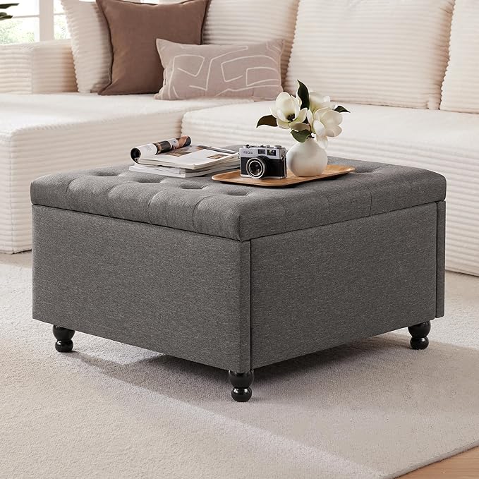 Square Storage Ottoman Coffee Table