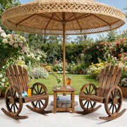 FURNDOOR 3 PCs Patio Rocking Chair Set