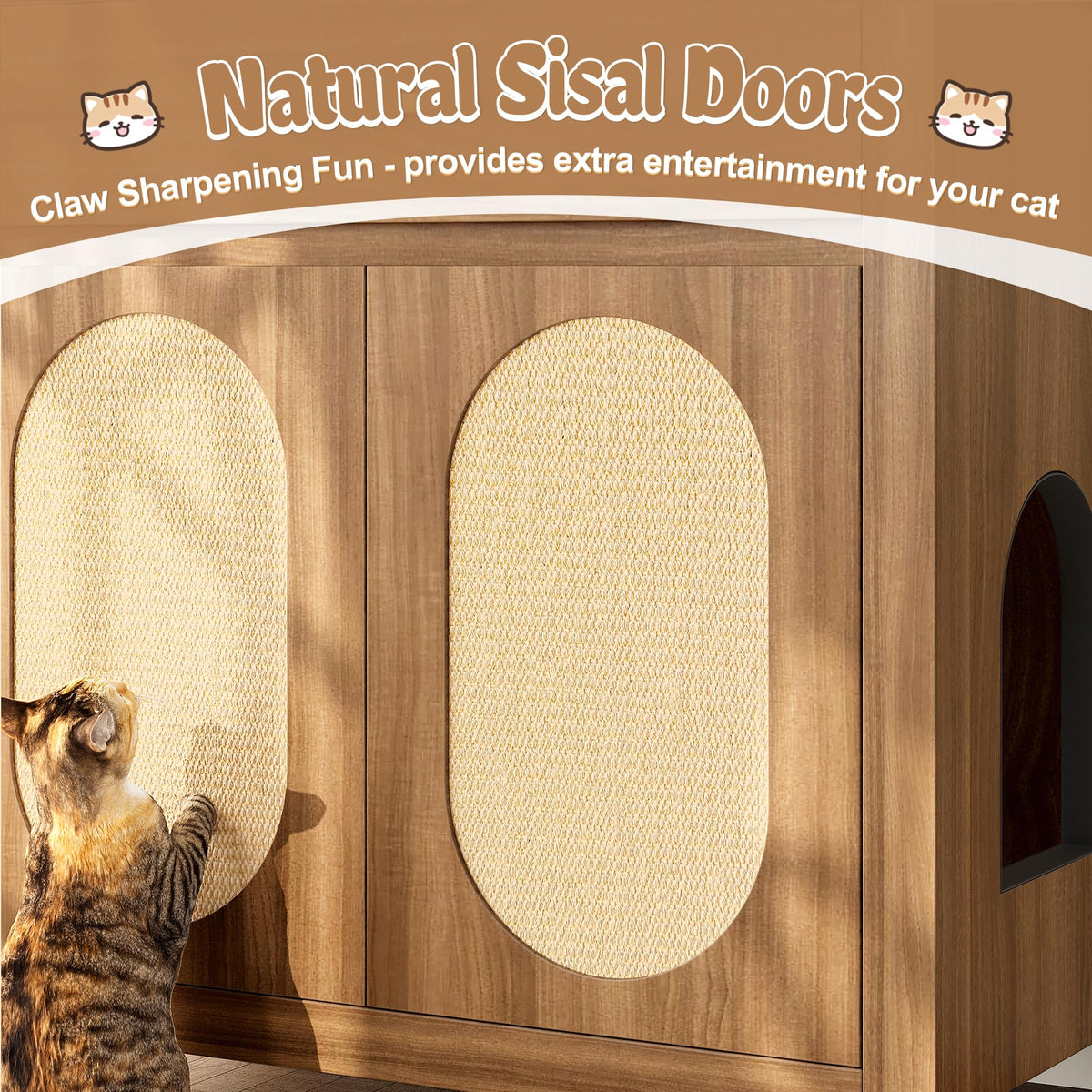 Trygoal Cat Litter Box Enclosure, Hidden Cat Litter Box Furniture, Espresso