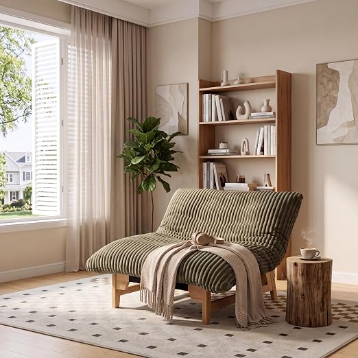 Corduroy Armless Lounge Chair