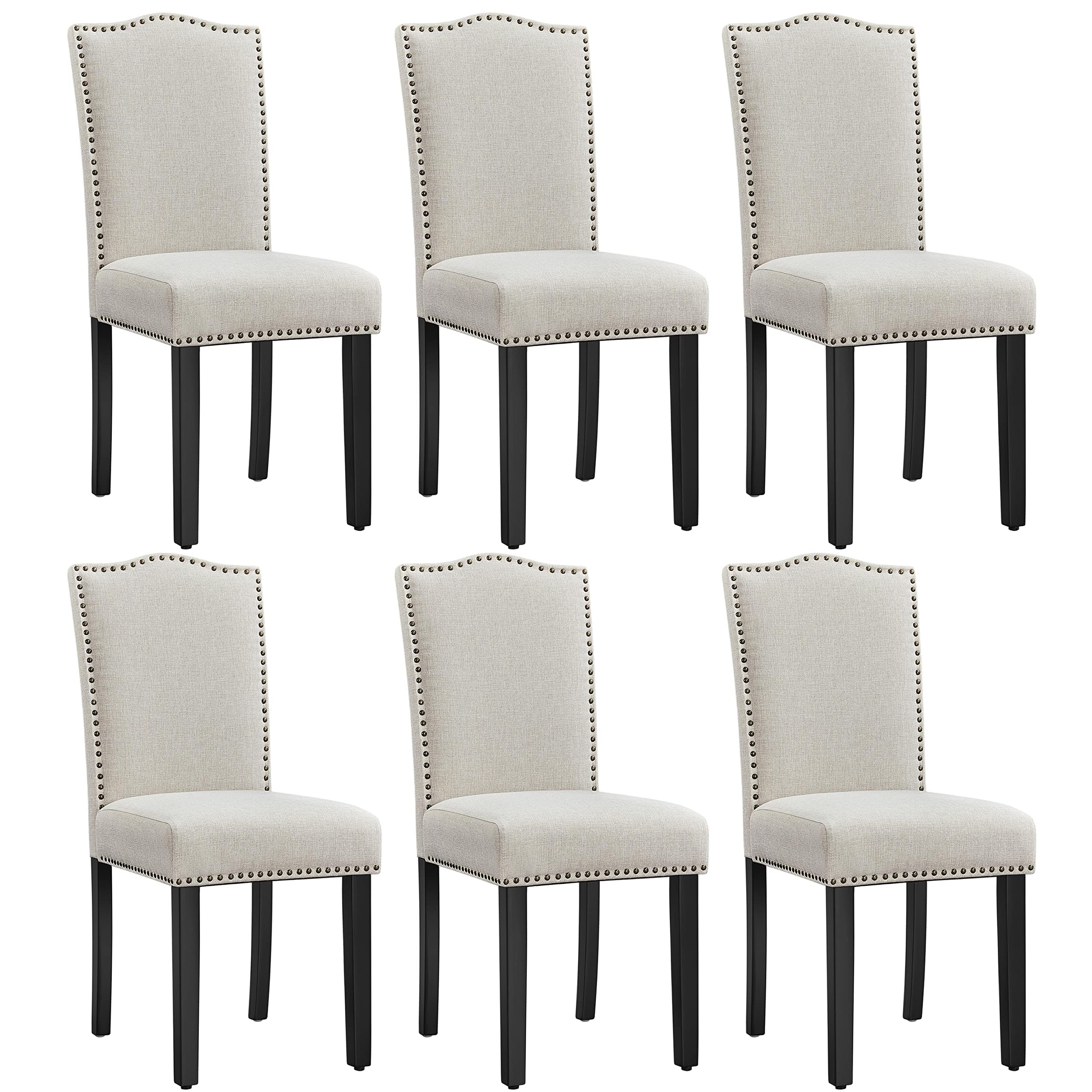 Upholstered Dining Chairs with Rubberwood Legs