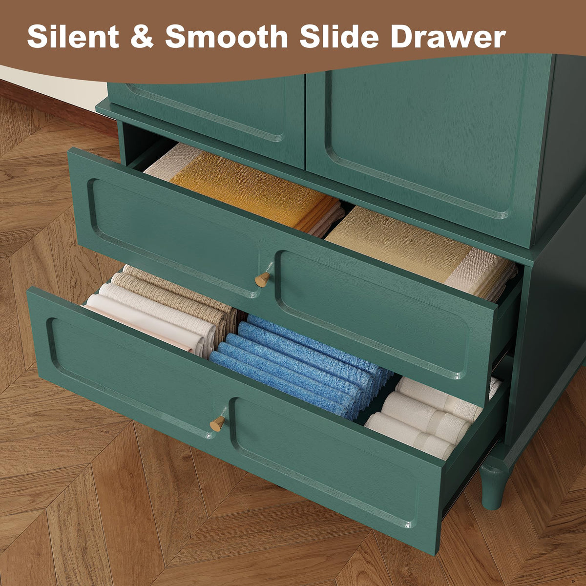 Green Wardrobe with Drawers
