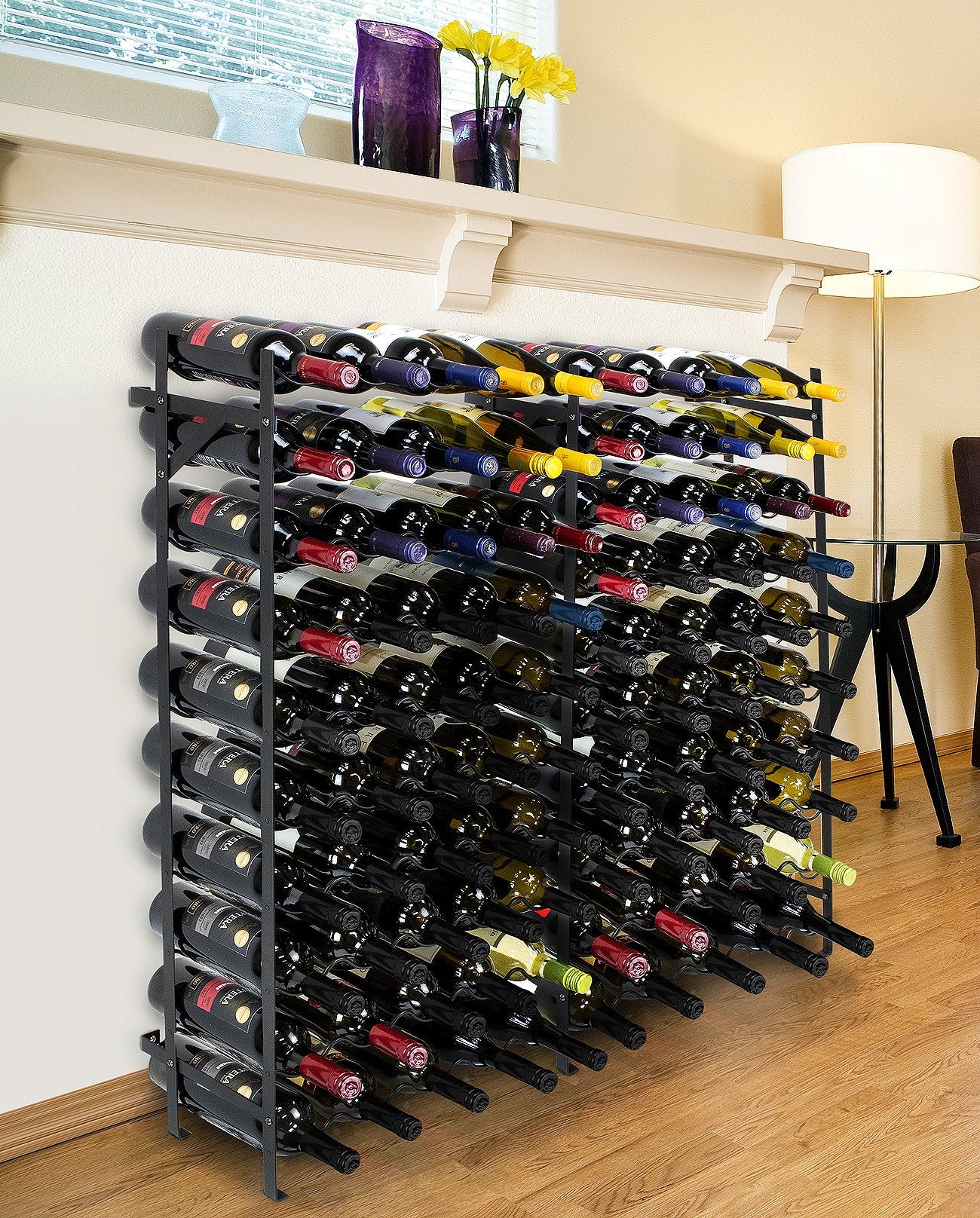 Sorbus Wine Rack Freestanding Floor - Wine Bottle Holder Holds 100 Bottles of Wine - 100 Bottle Capacity Wine Storage for Any Bar, Wine Cellar, Kitchen, Dining Room
