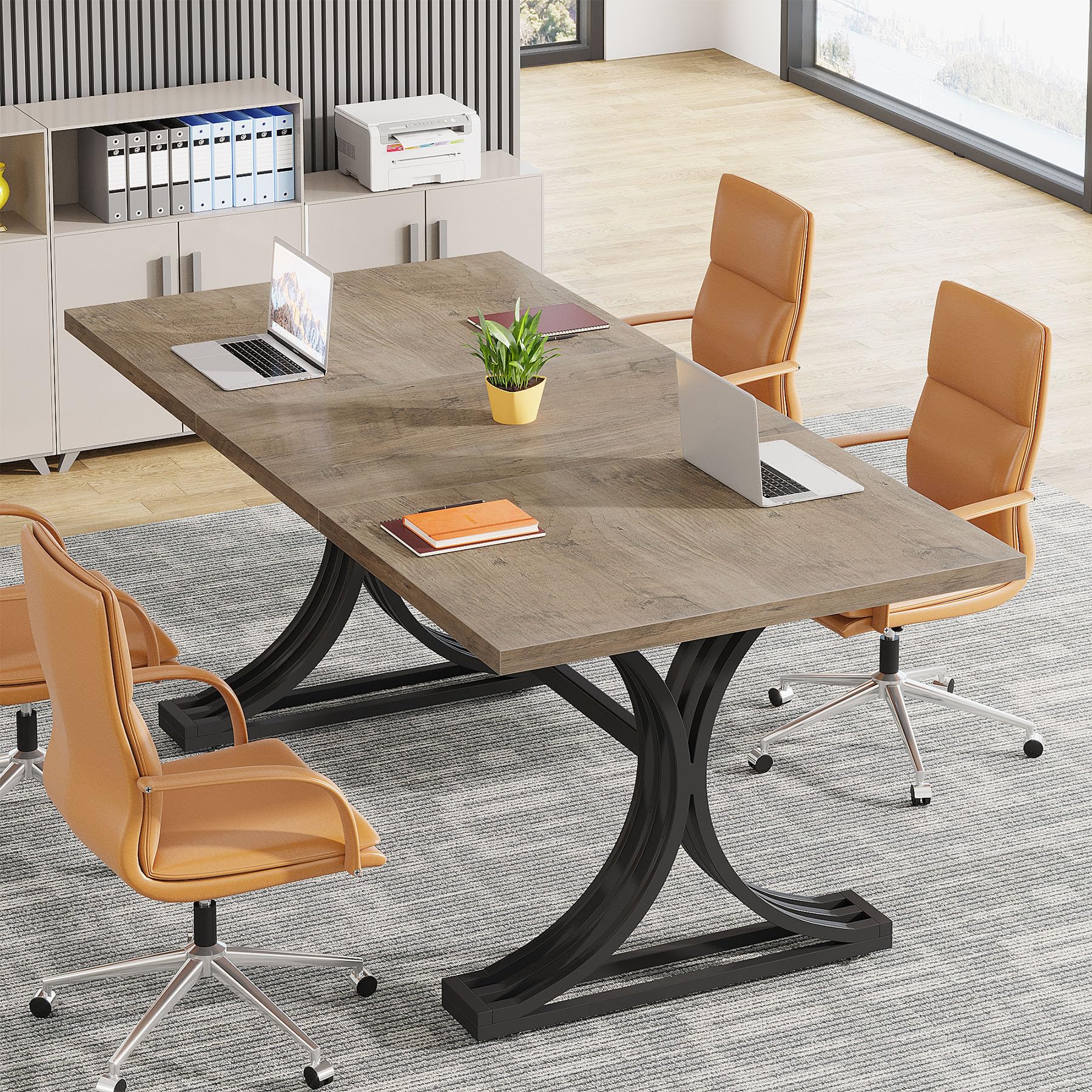 63" Conference Table with Metal Frame