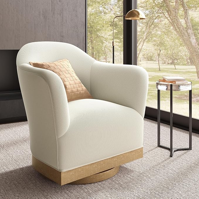 Swivel Barrel Accent Chair – High-Back Armchair with 360° Swivel