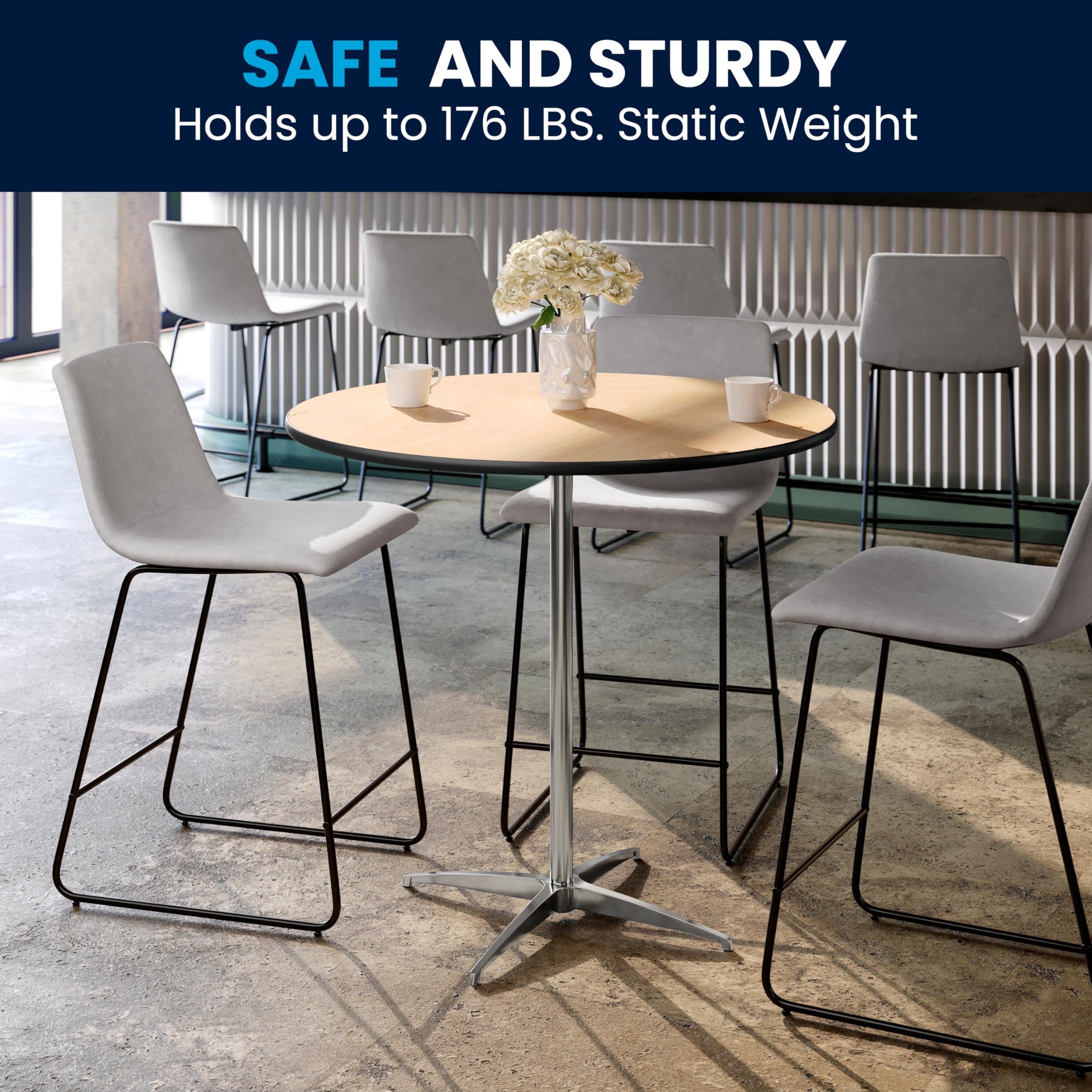 36" Round Adjustable Height Cocktail Table