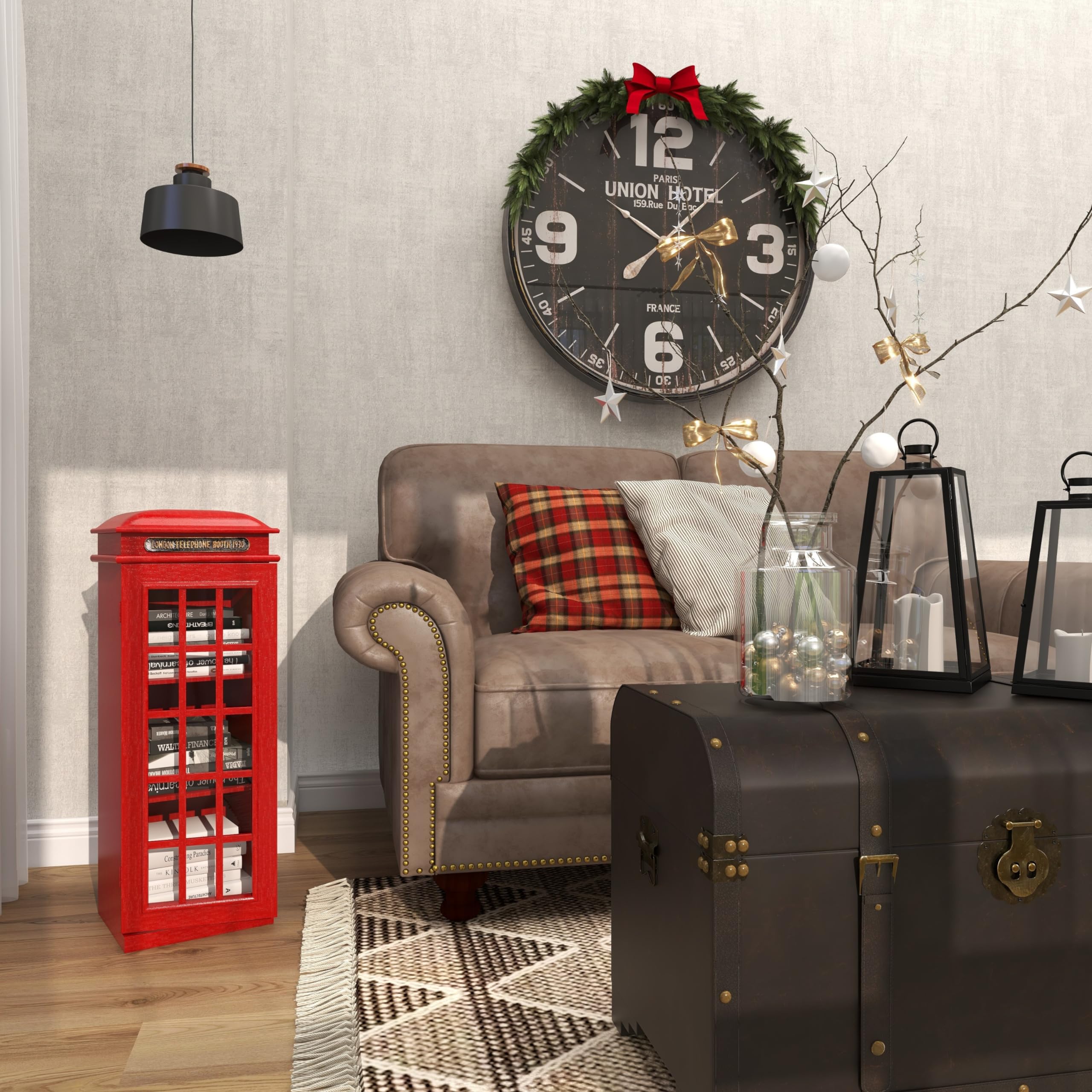 London Telephone Booth Storage Cabinet