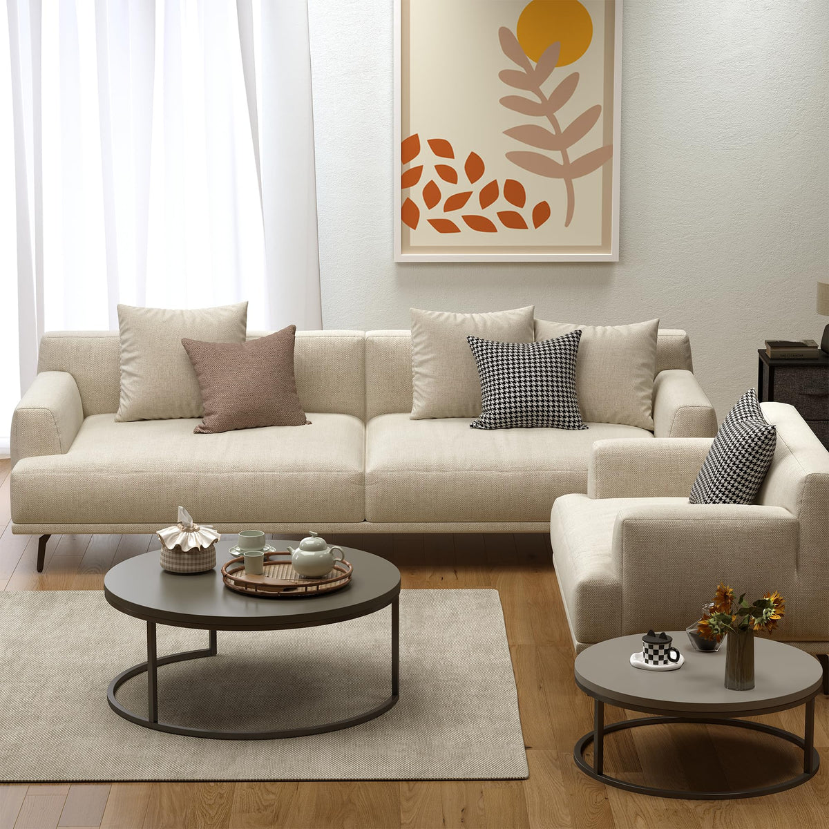 Round Nesting Coffee Tables, Set of 2