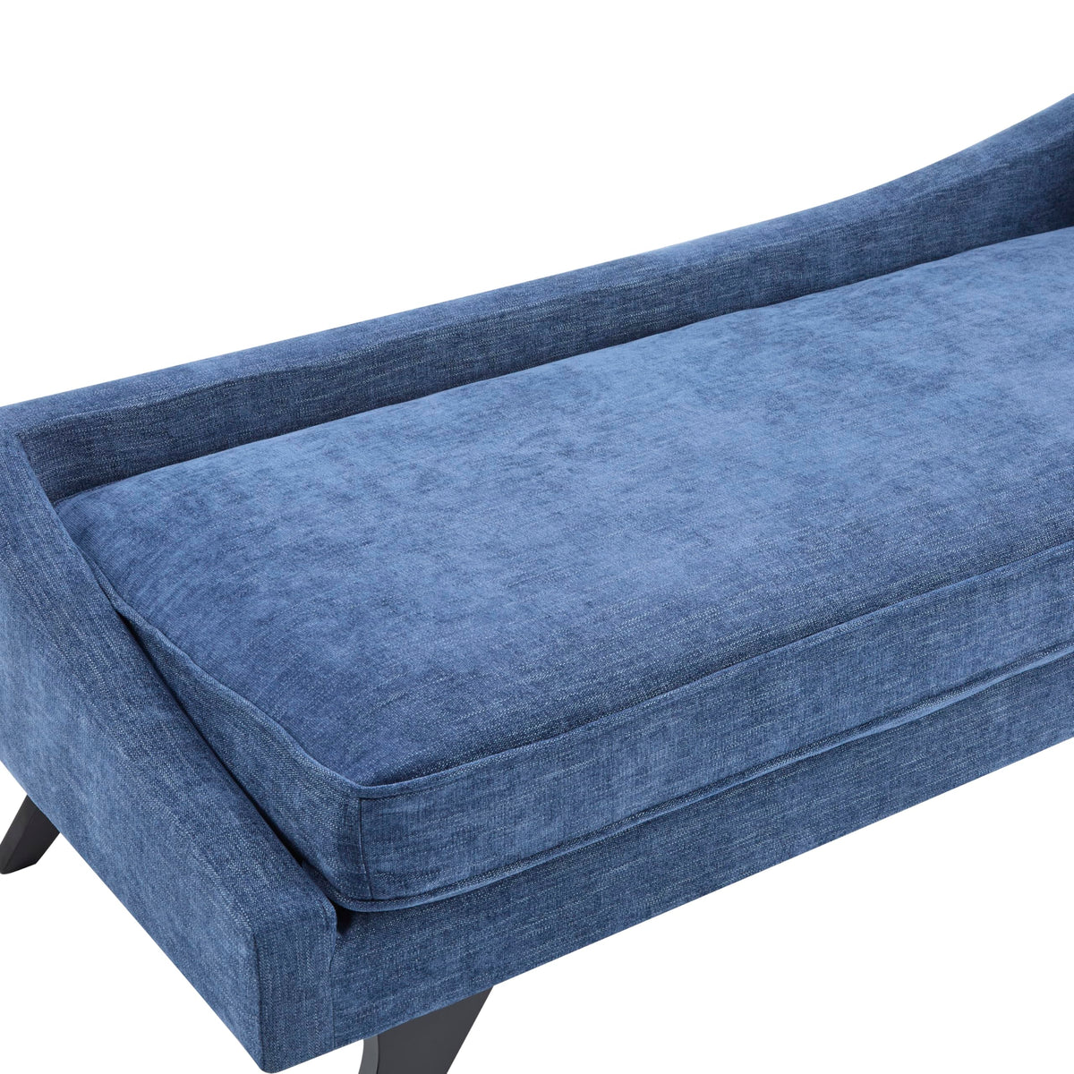 Christopher Knight Home Cagle Upholstered Loveseat Sofa with Splayed Legs, Birch Wood Frame Lounge Chair, Living Room Chaise Lounge Chair Indoor, Soft Lounge Sofa with Rolled Accent Pillow, Navy Blue