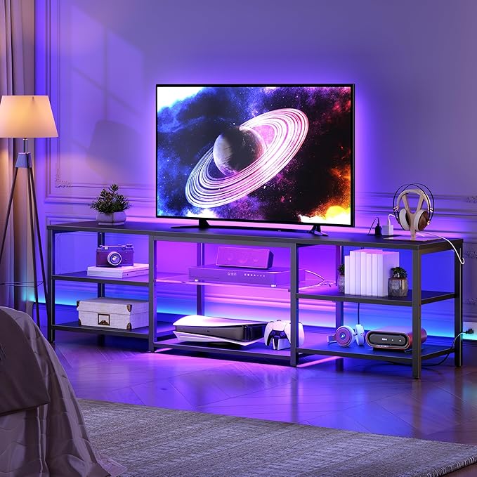 LED TV Stand with Charging Station