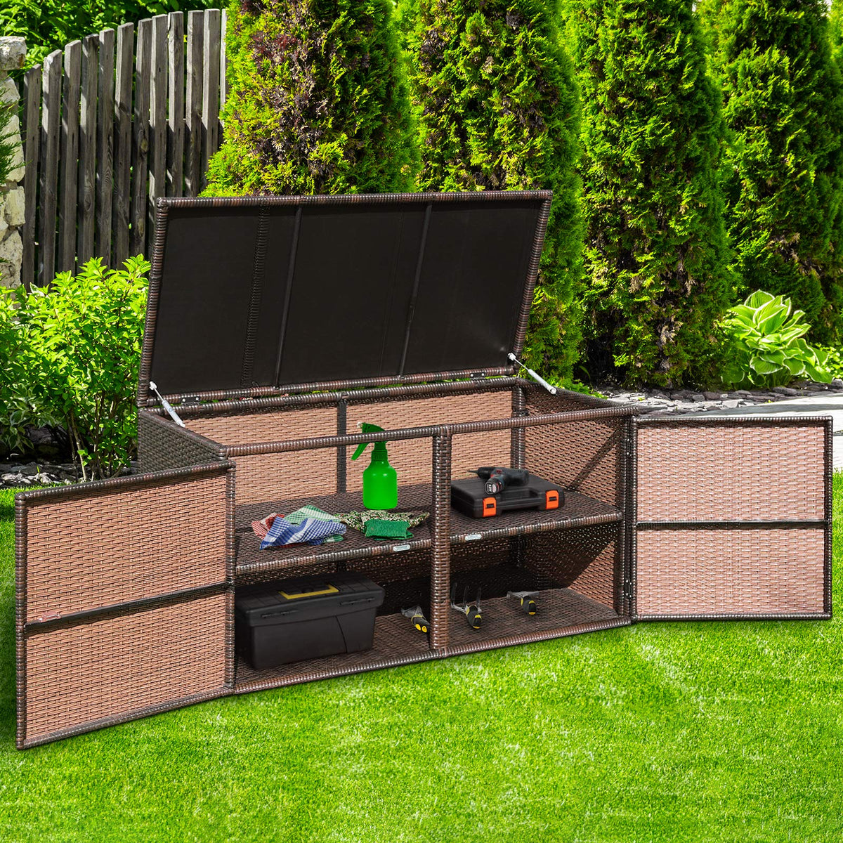 73-Gallon Wicker Deck Box