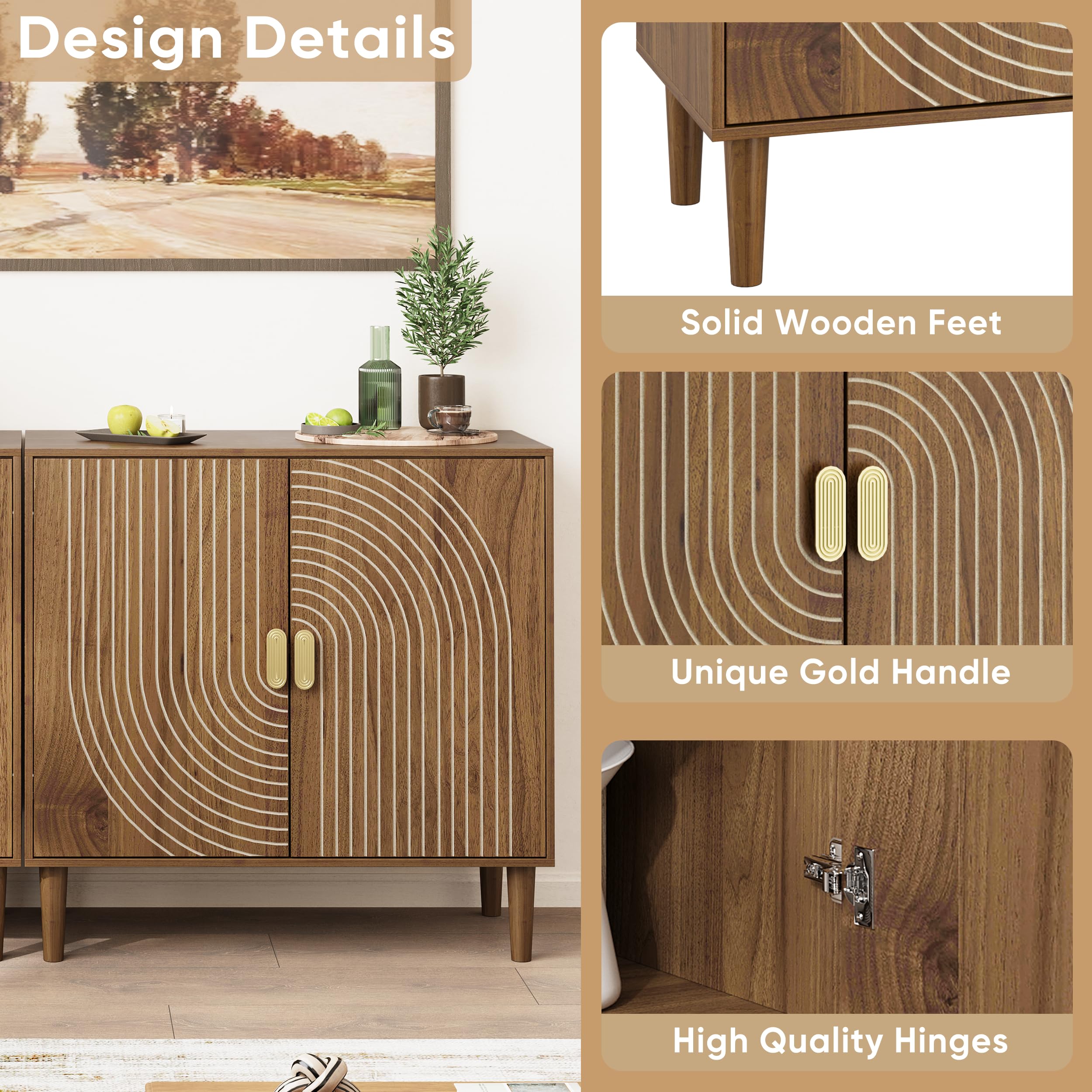 Sideboard Buffet Cabinet with Adjustable Shelf