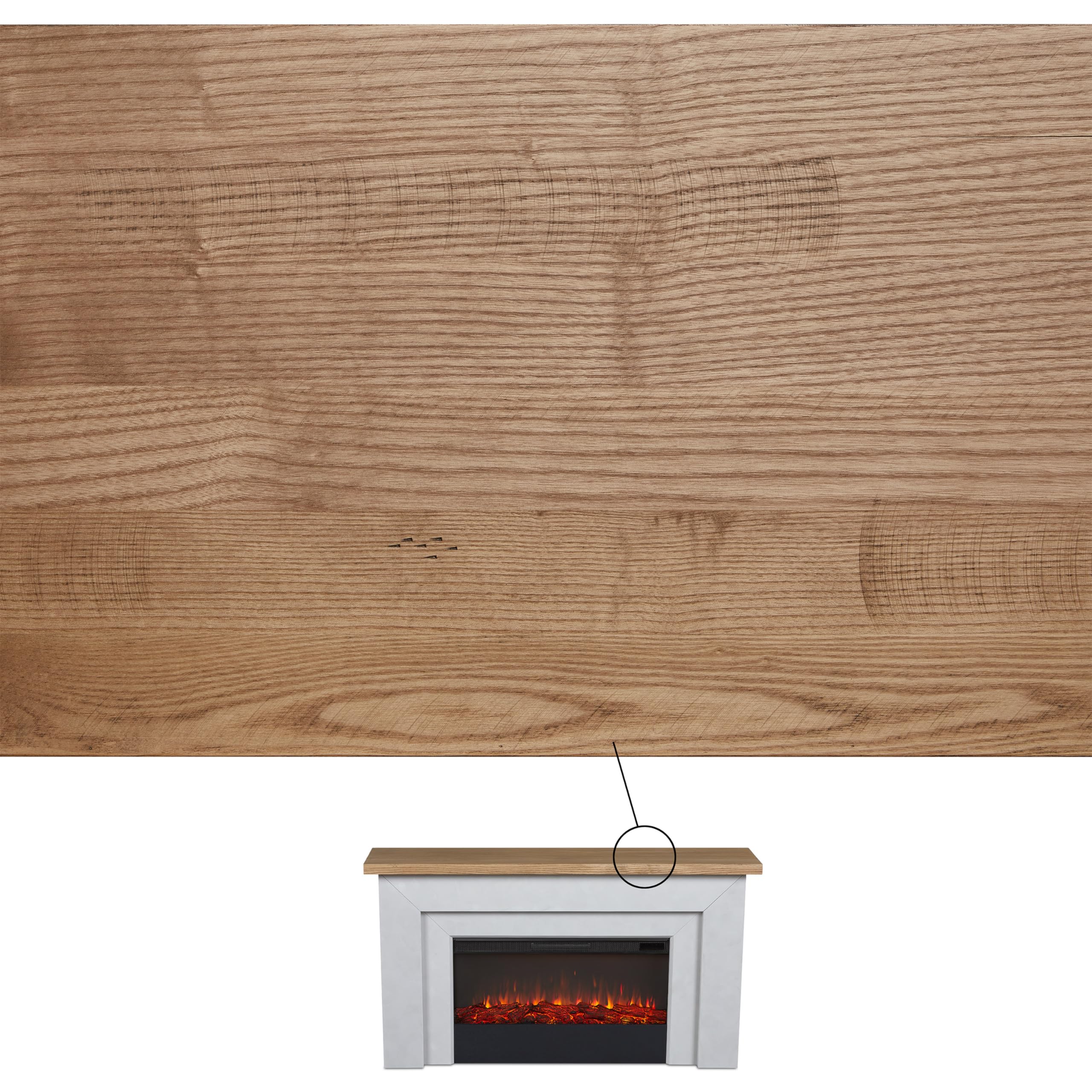 Real Flame Malie 68" Landscape Electric Fireplace with Mantel for Living Room or Bedroom, Replaceable Fireplace Insert Heater, Realistic Log and Flame Effect, Remote Control, Timer