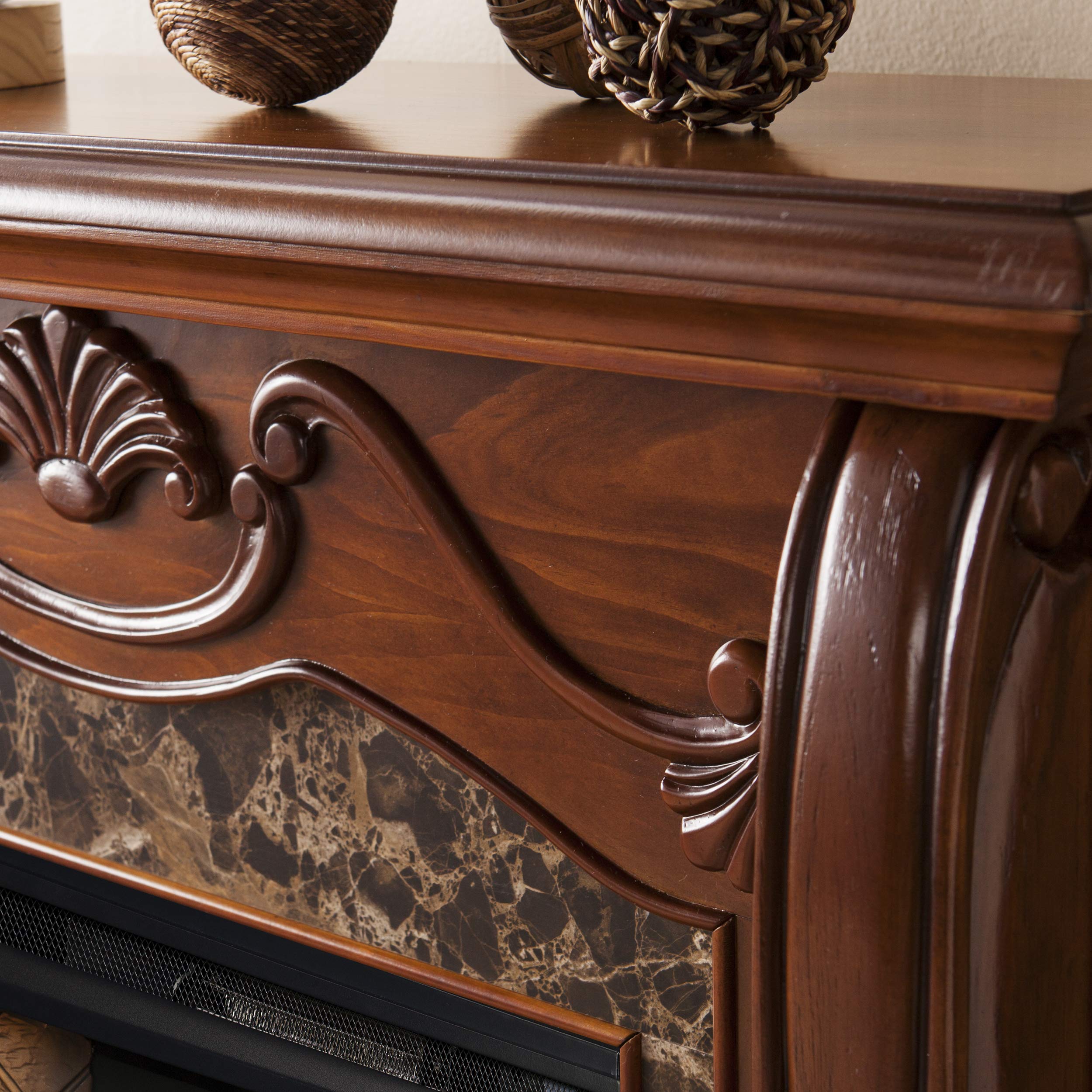 Victorian Electric Fireplace with Faux Marble