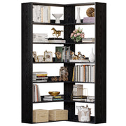 IRONCK Corner Book Shelf 6 Tiers with Baffles