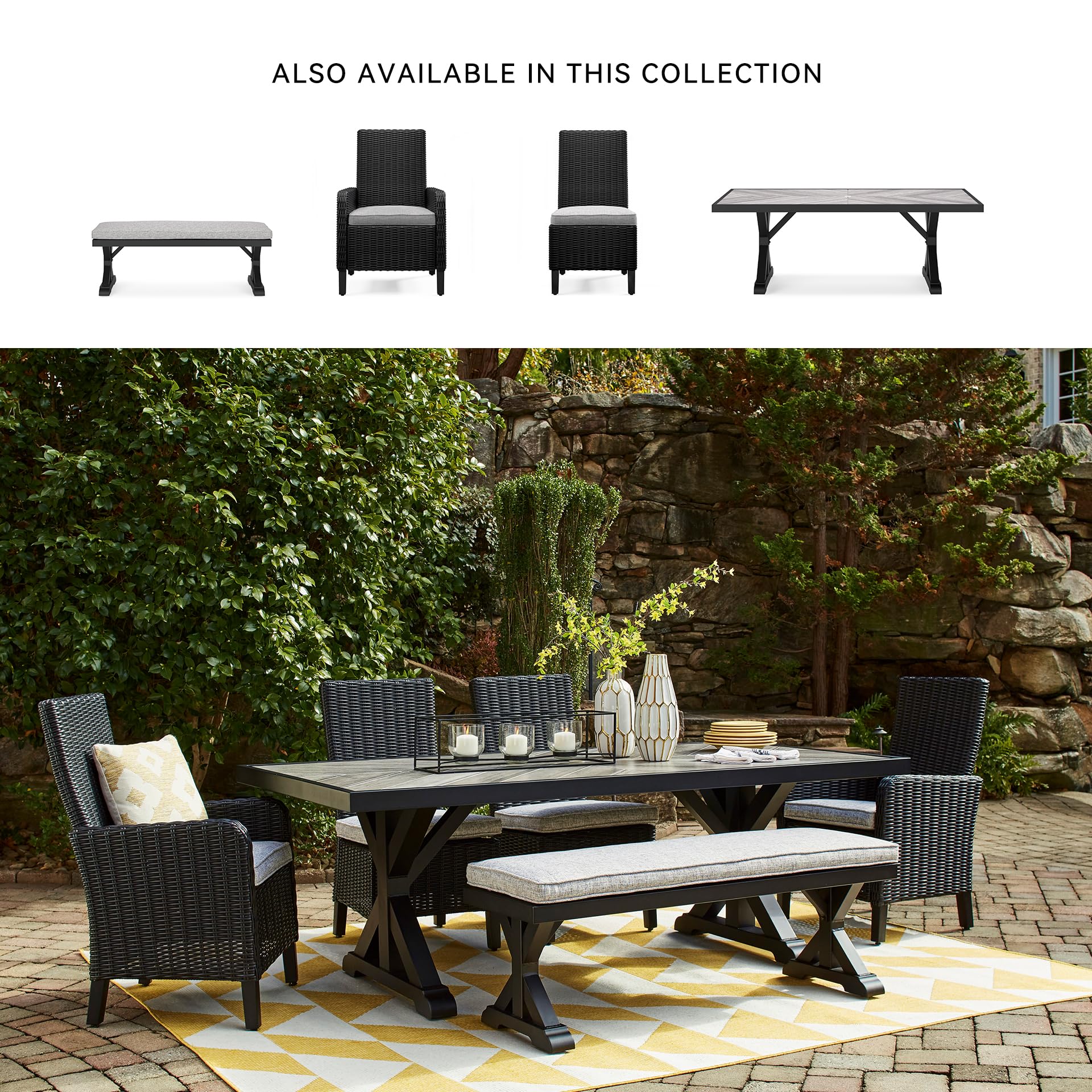 Outdoor Bench with Cushion