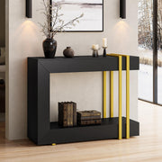 Einhomn 42.5" Console Table Behind Couch, 2-Tier Narrow Entryway Table with Storage, Wood Sofa Tables for Hallway/Entrance/Living Room/Foyer, Black