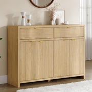 ANYMAPLE 55" Buffet Sideboard Cabinet with Storage Drawers, Fluted Credenza Storage Cabinet with Adjustable Shelf & Doors, Coffee Bar Station for Hallway