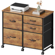5-Drawer Rolling File Cabinet