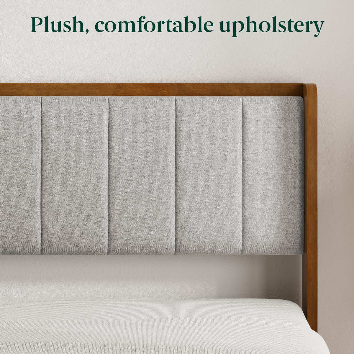 Queen Bamboo Wingback Platform Bed