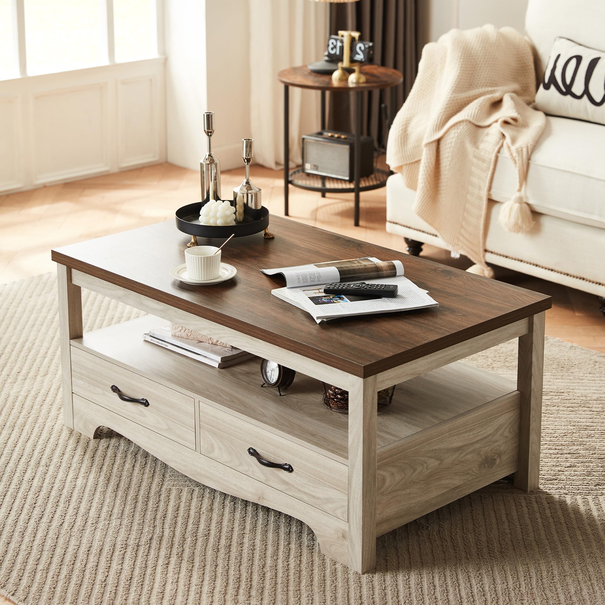 Farmhouse Coffee Table with Storage