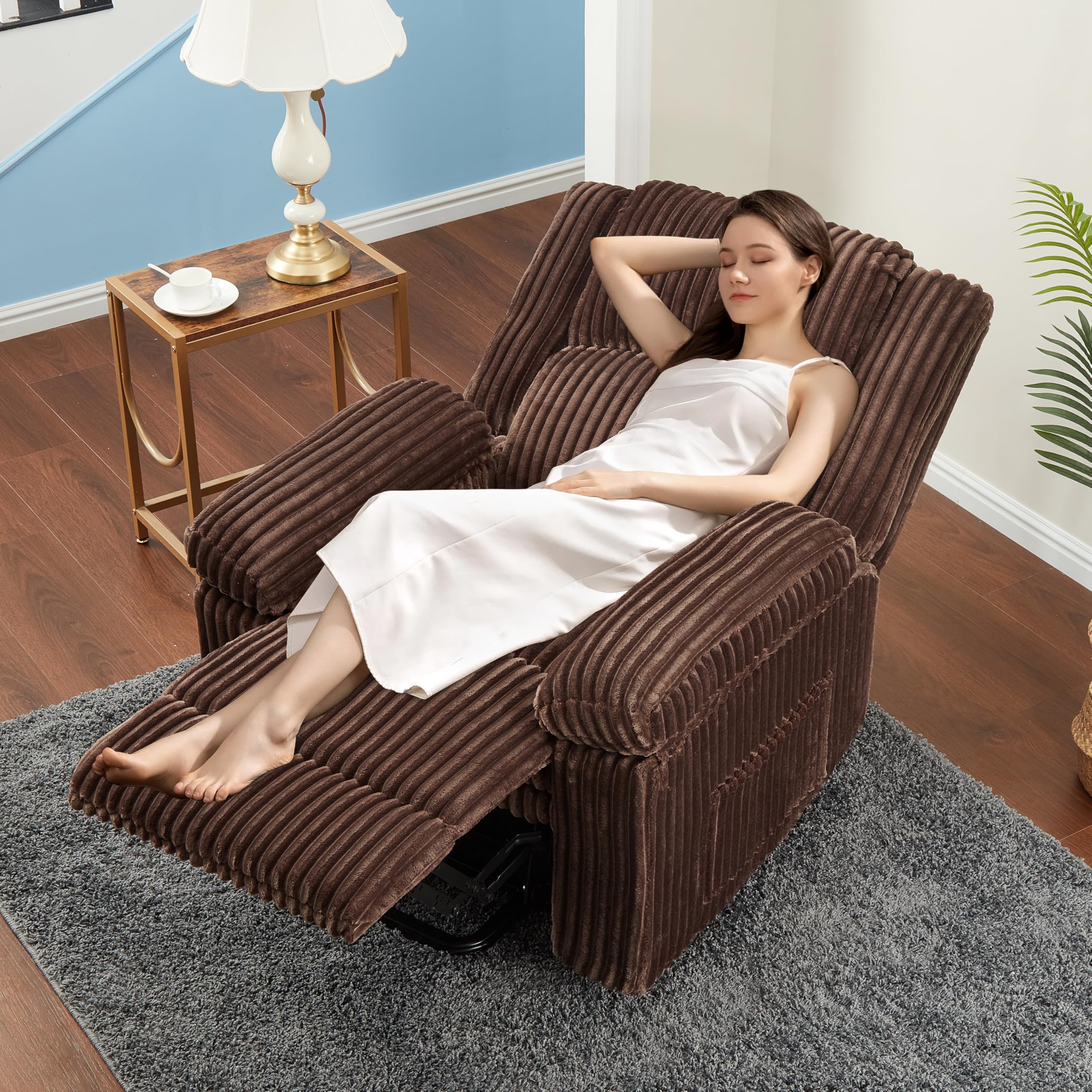 Corduroy Manual Recliner Chair