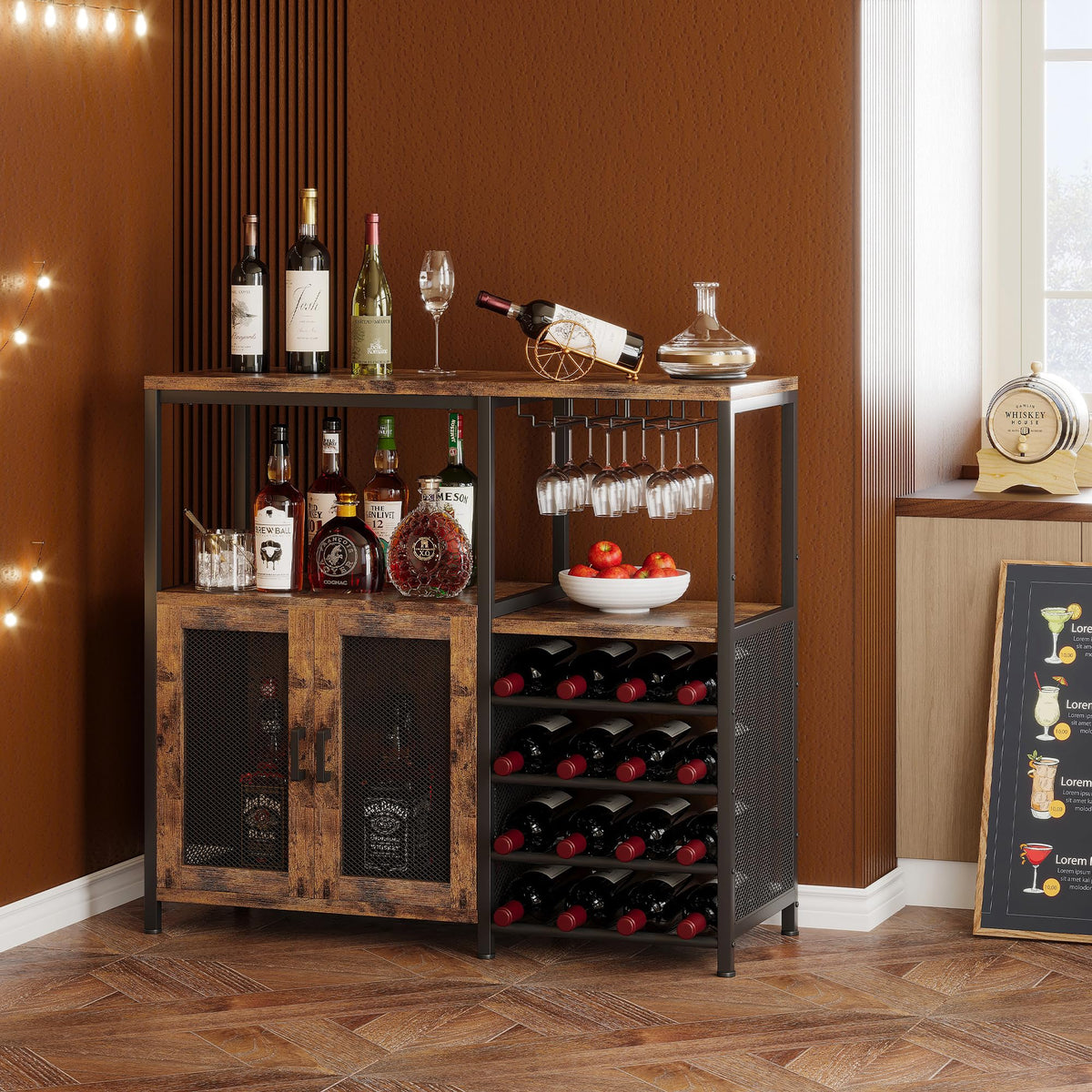 Industrial Wine Bar Cabinet