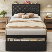 Queen Bed Frame with Storage Drawers & Charging Station