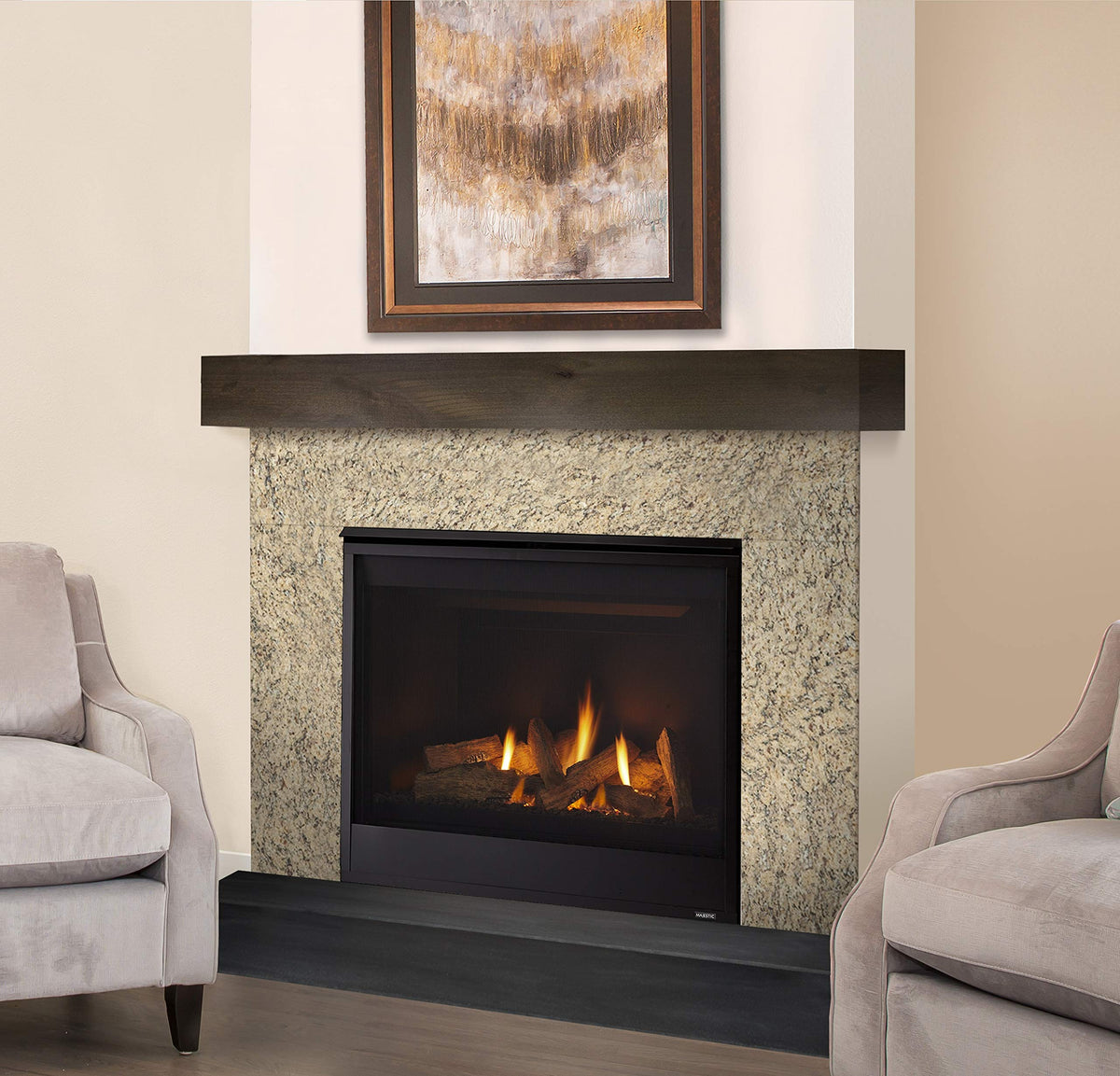 Majestic Quartz QUARTZ36IN Direct Vent Natural Gas Burning Fireplace with Intellifire Ignition (36N)