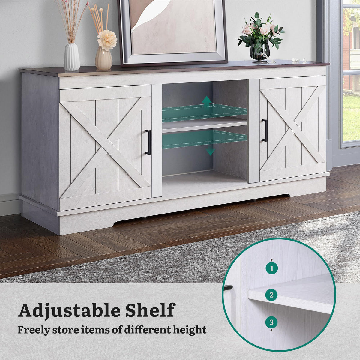Farmhouse Barn Door TV Stand