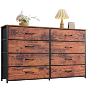 Furnulem Long Dresser for Bedroom, TV Stand for 55'', 8 Drawer Dorm Dresser