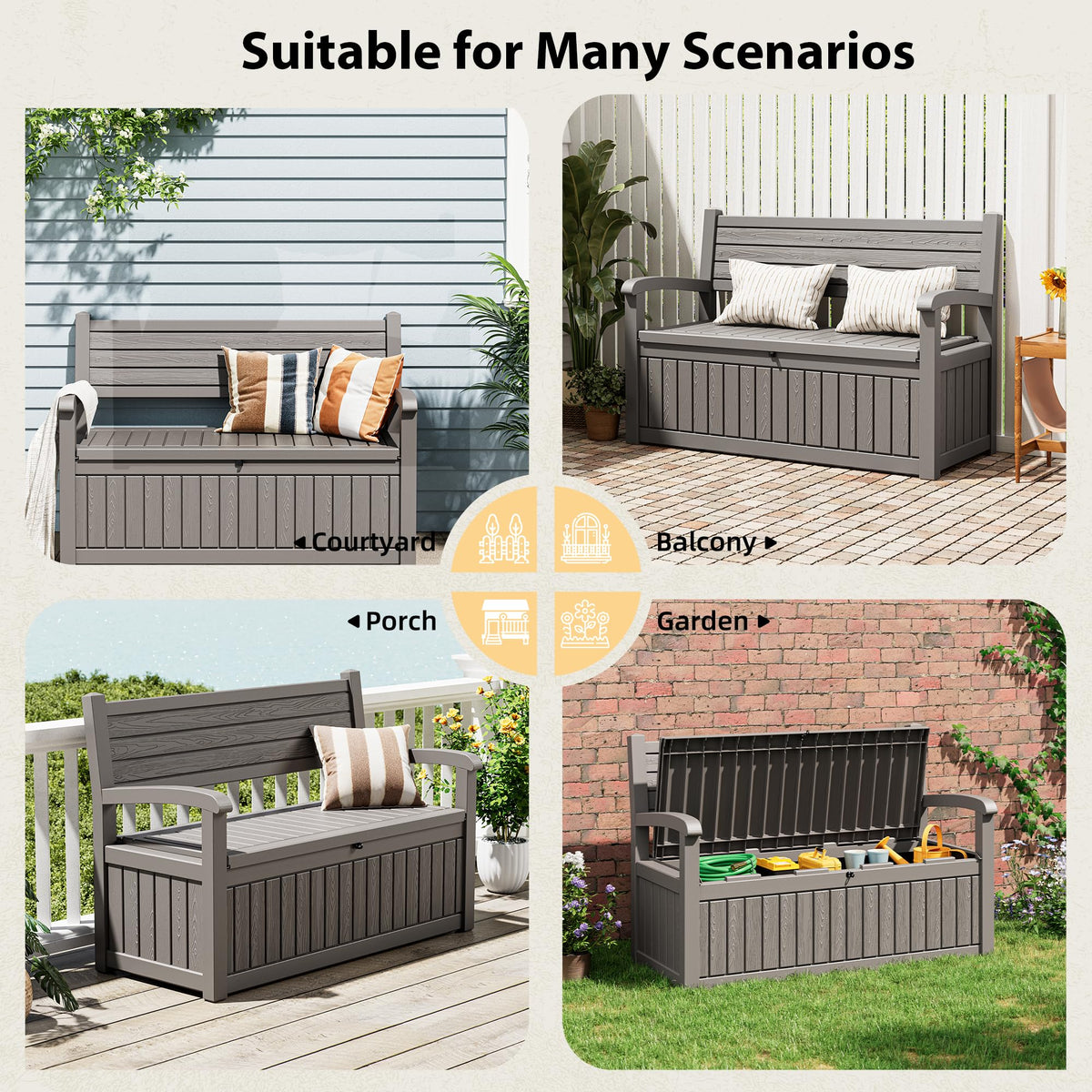 80-Gallon Outdoor Storage Bench