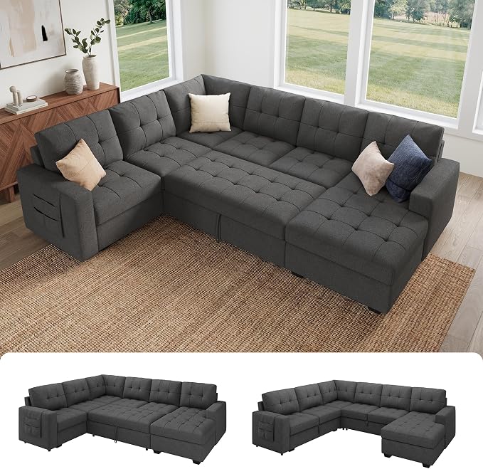 U-Shaped Sectional Sleeper Sofa