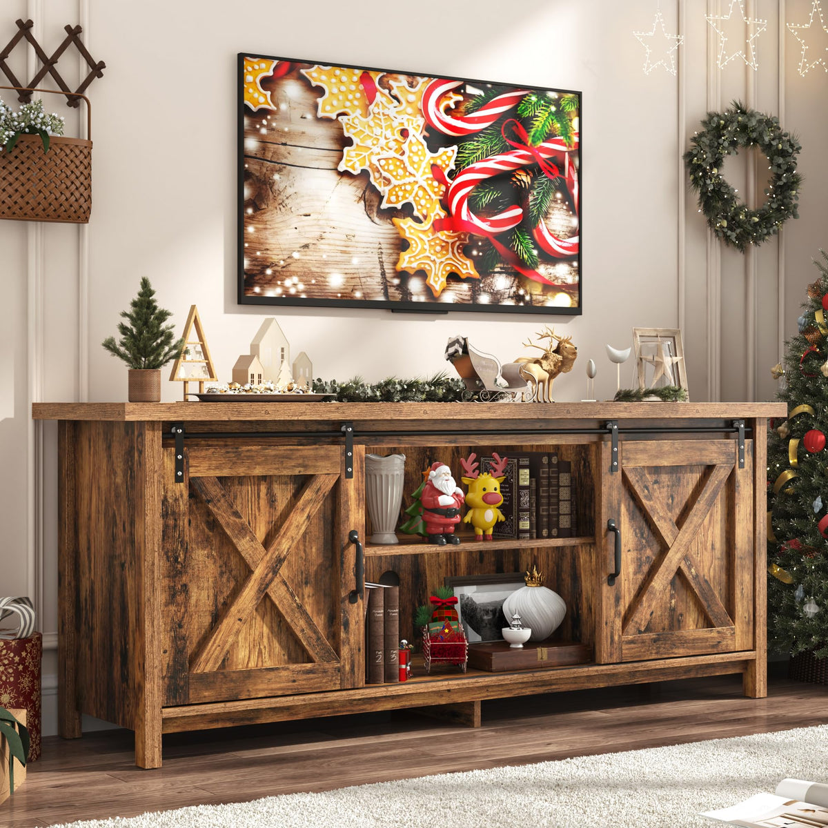 Rustic Barn Door TV Stand
