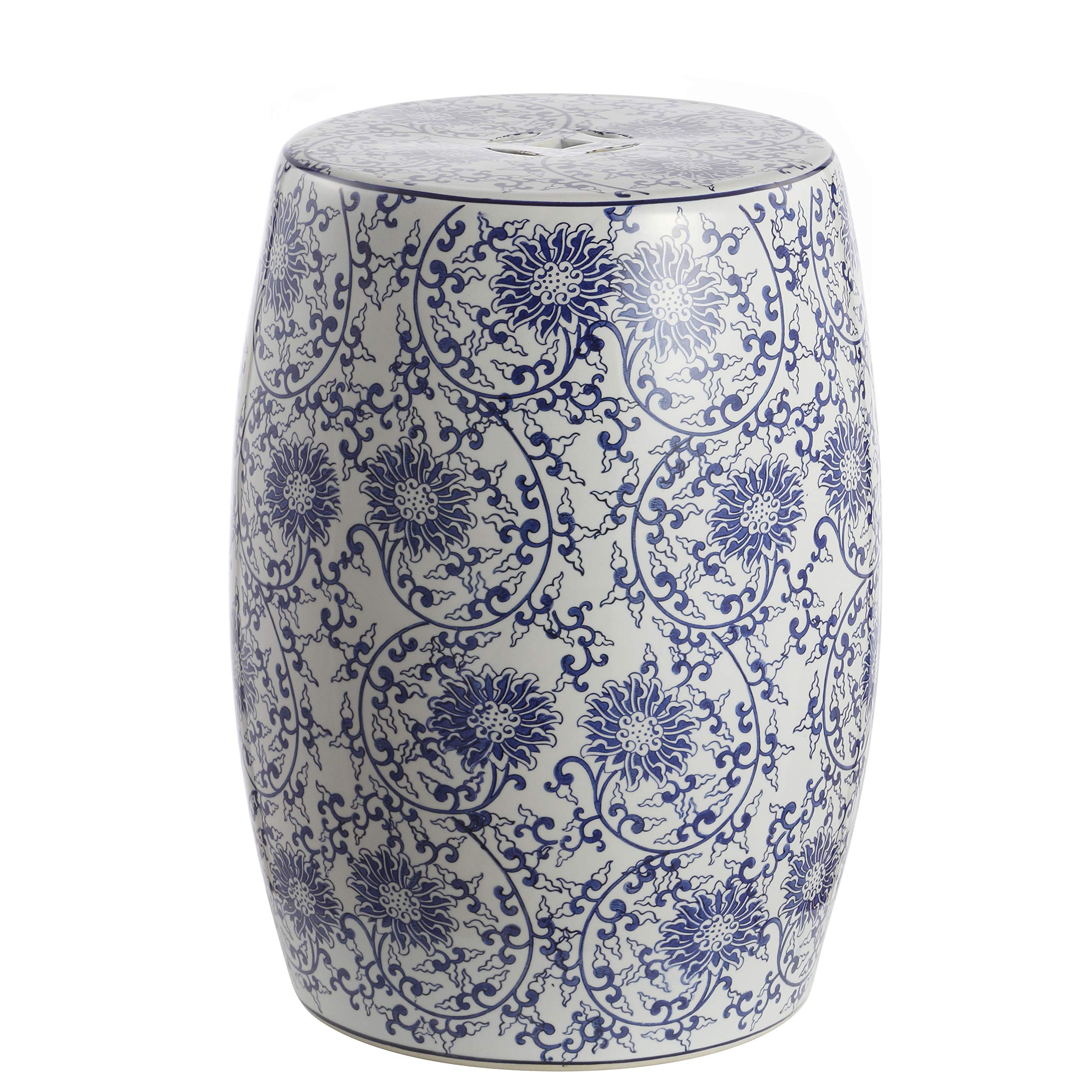 Chinoiserie Ceramic Drum Garden Stool – Blue & White