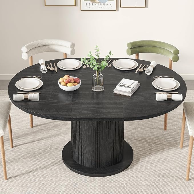 Adjustable Round Dining Table for 4–6