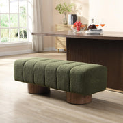 Green Boucle Dining Bench