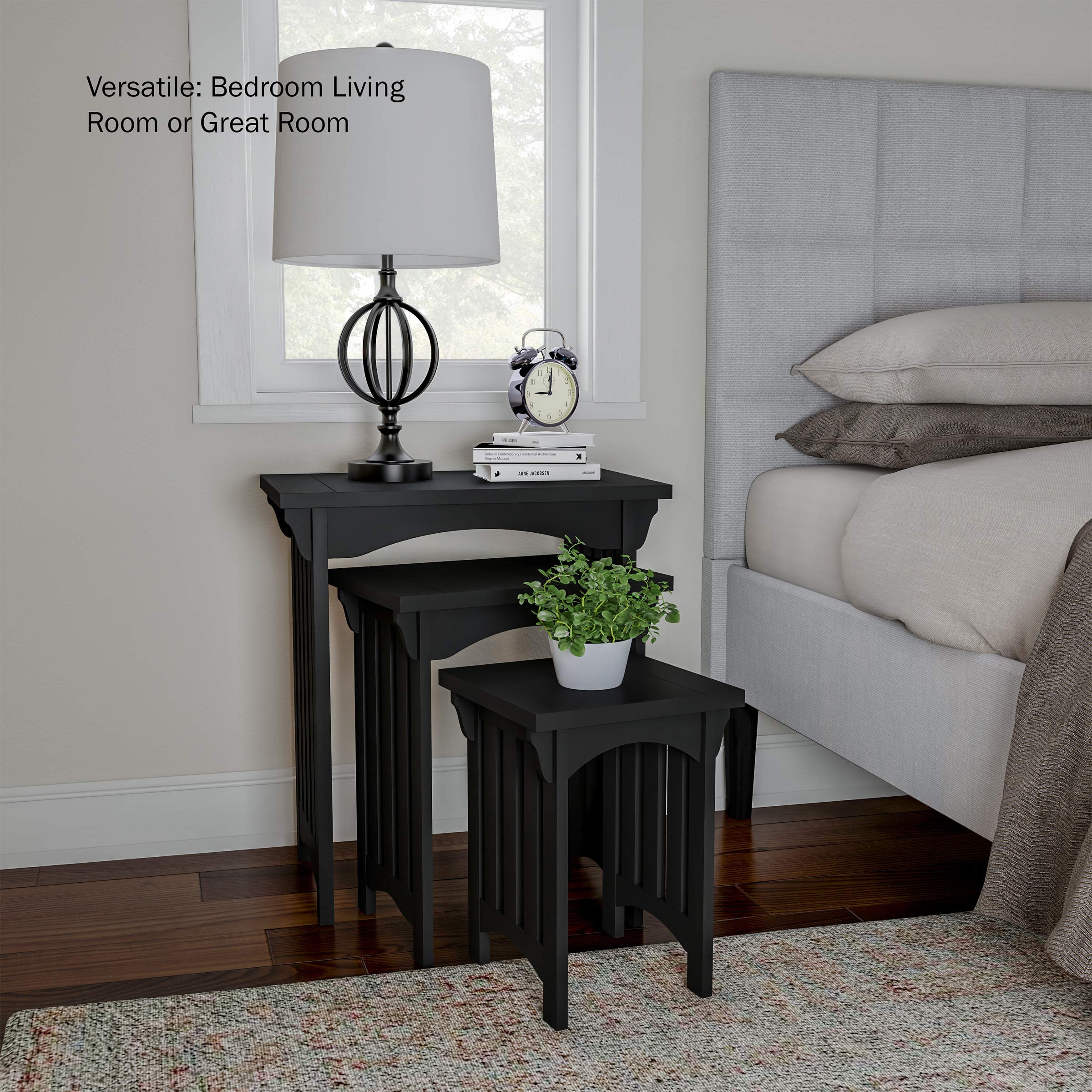 Nesting Side Tables Set of 3 – Mid-Century Modern MDF Wood