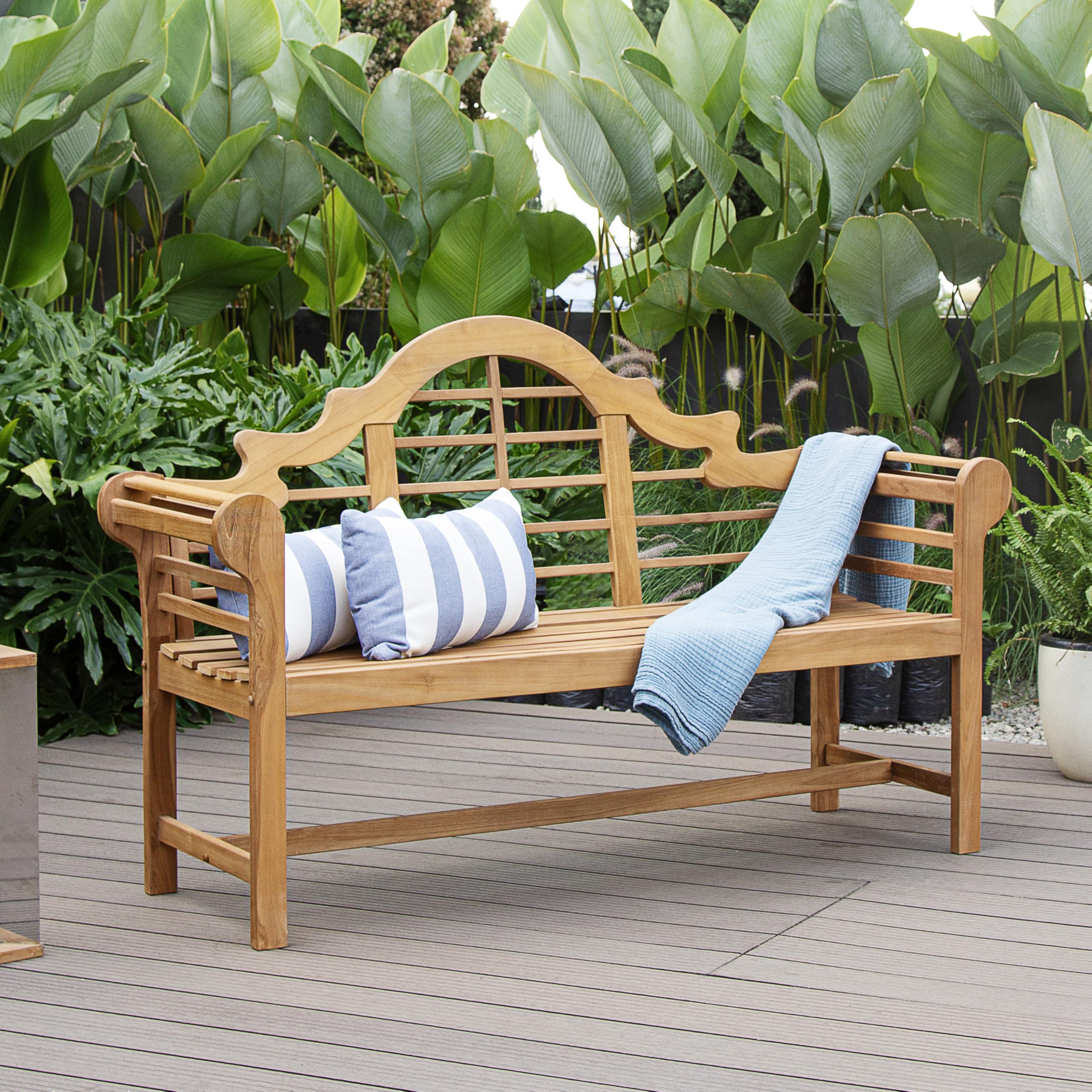 5-Foot Lutyens Teak Wood Outdoor Bench