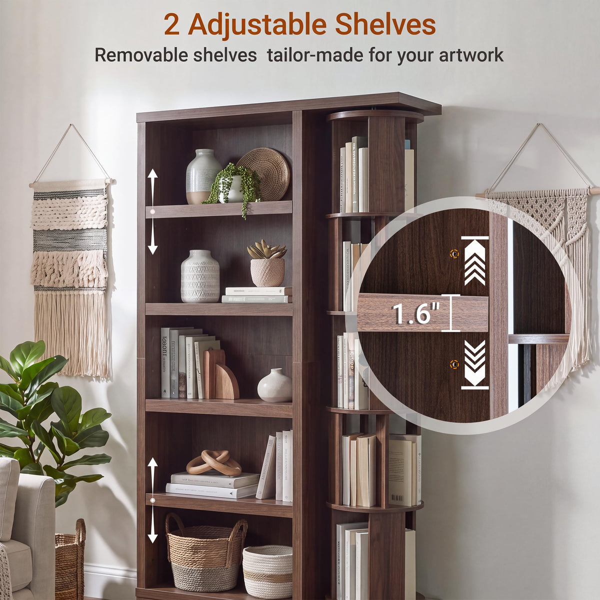 5-Tier Rotating Bookcase